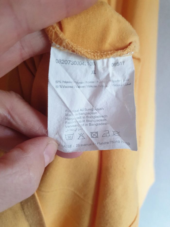 Blouse jaune dos brodé - photo numéro 4