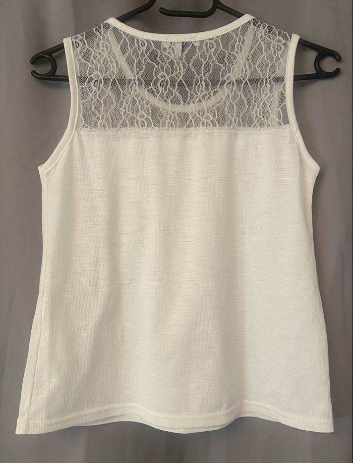 Débardeur »Creeks »blanc et dentelle - photo numéro 2