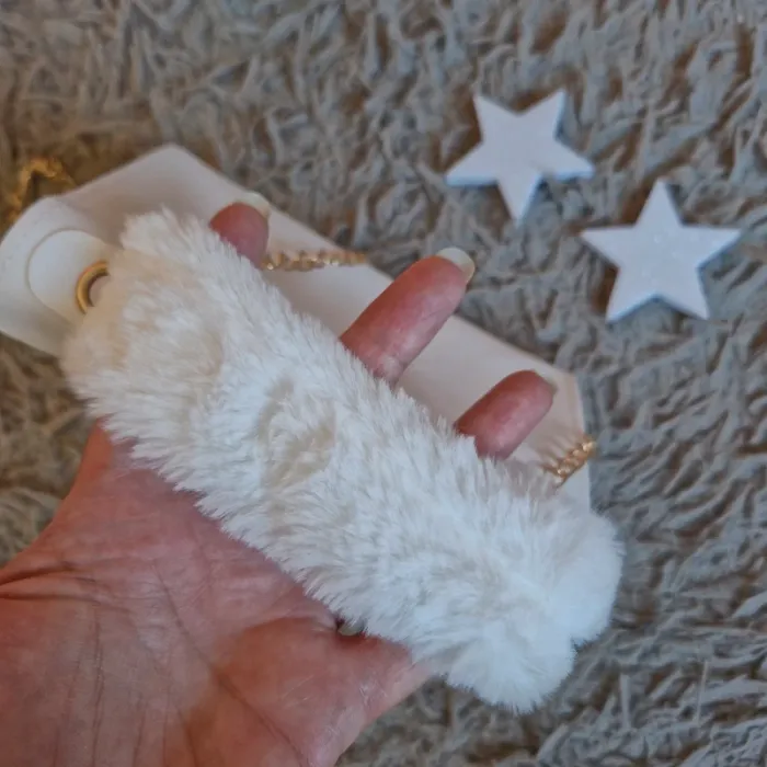 👜 Mini sac blanc avec moumoute - photo numéro 5