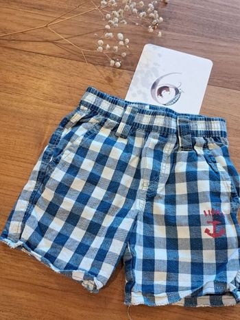 Short à carreaux blanc et bleu _ 6 mois _ ikks