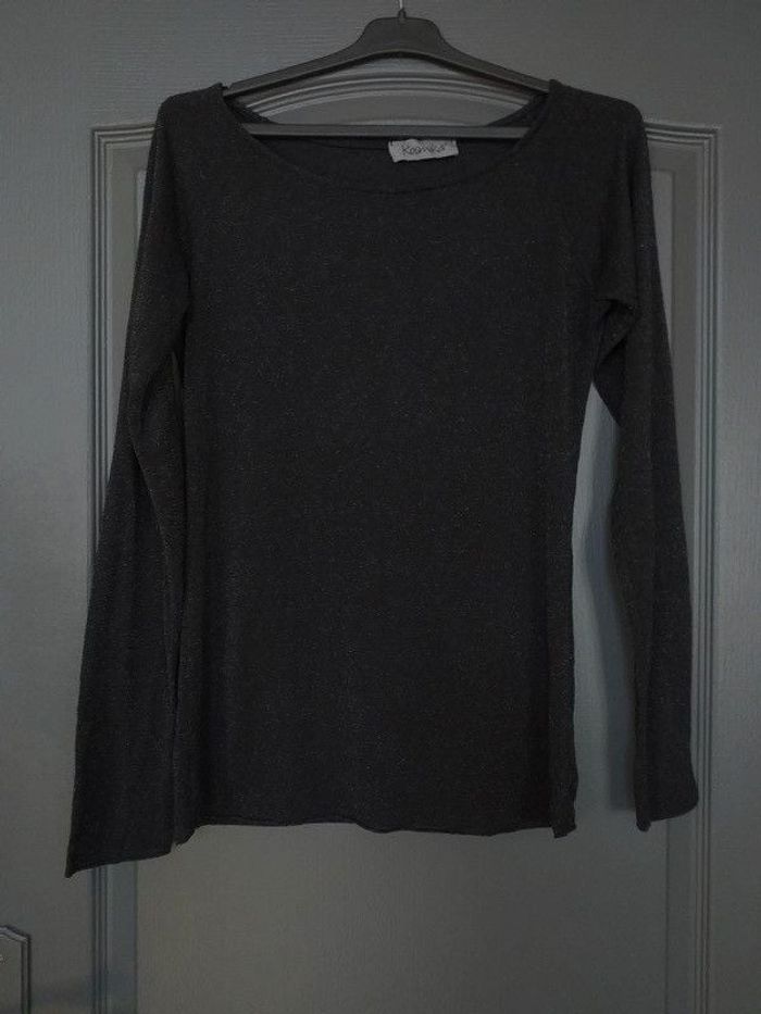 Pullover léger noir scintillant 40/L - Kosmika