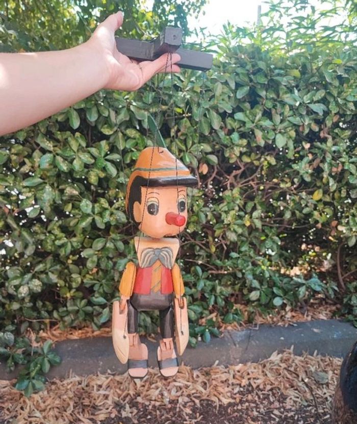 Grande marionnette en bois Pinocchio