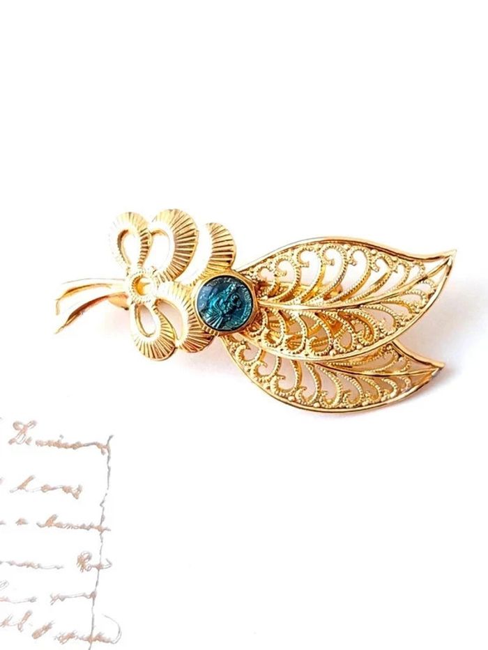 Magnifique broche religieuse doré, vintage - photo numéro 5