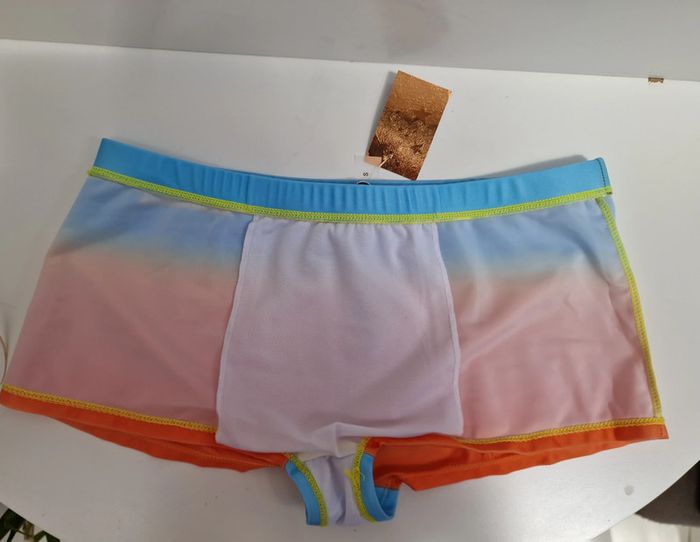 Maillot De Bain Dégradé Bleu Clair Jaune Orange Taille S - photo numéro 14