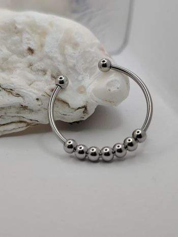 Bague anti-stress tournante en acier inoxydable – Spinner ring unisexe, soulage stress & anxiété 💍