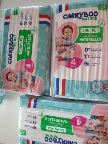 Lot de 3 paquets de couches carryboo naturelles taille 4 