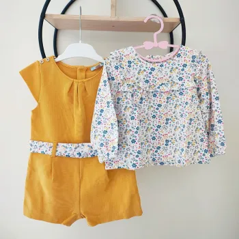 23 mois 2 ans ensemble obaibi okaidi teeshirt et combishort