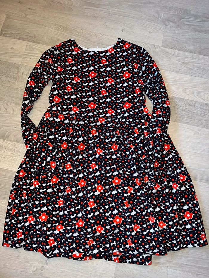 Ensemble Robe jacadi velours hiver fleurs 12 ans chaussettes hautes 35-38 - photo numéro 3