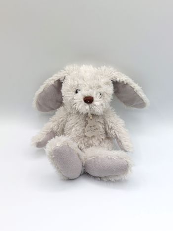 Doudou peluche lapin gris chiné perle HISTOIRE D’OURS HO2612 17 cm