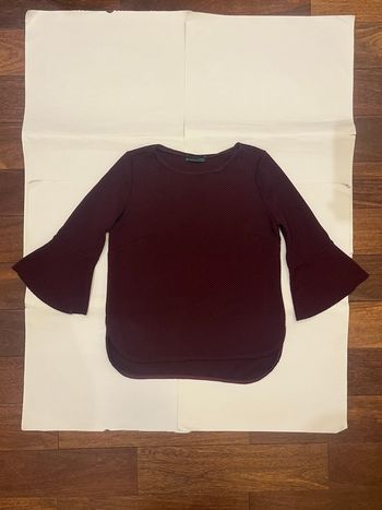 Haut top bordeaux manches larges 3/4 zara vintage taille S/36