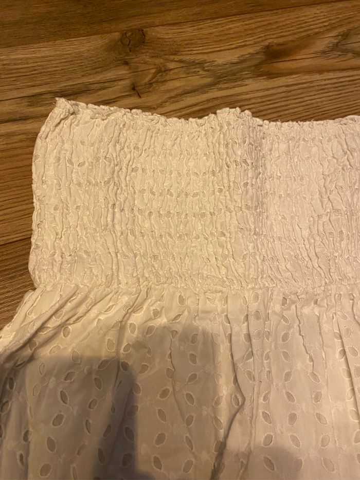 Robe bustier ajourée dentelle blanche Mango Txs - photo numéro 2