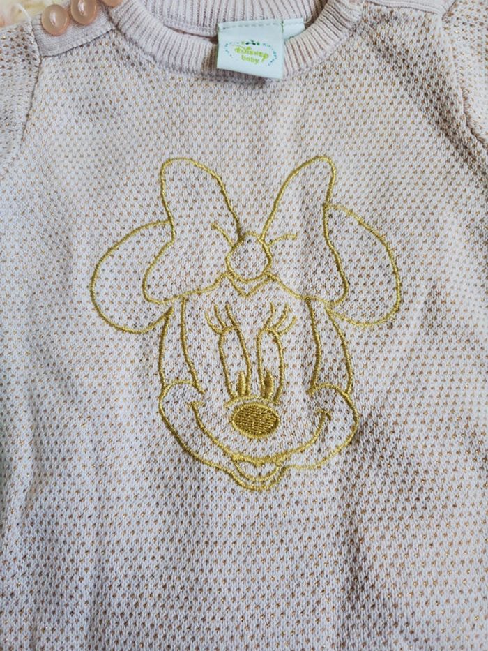 🌴 Ensemble tenue robe disney minnie et body rose manche longue bébé fille 1 mois - photo numéro 2