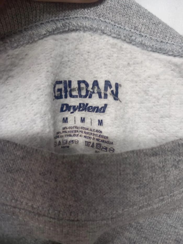 Pull/Sweat Vintage Gris Gildan Dry Blend - photo numéro 5