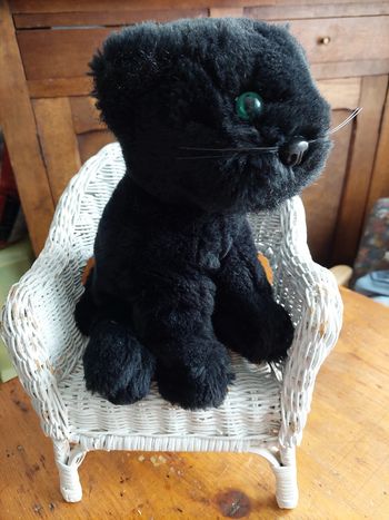 Peluche panthère noire assise Bettella vintage