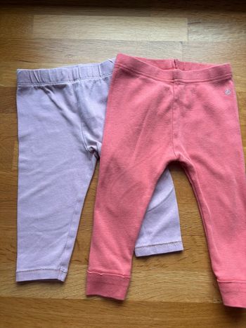 Lot 2 leggings petit bateau 6 mois fille