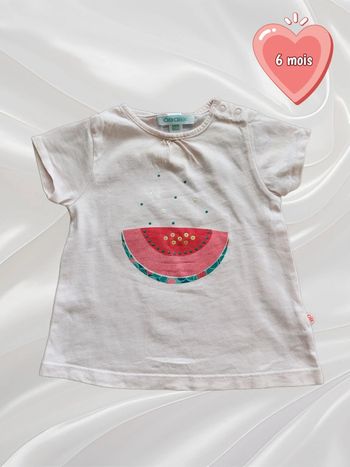 T-shirt rose pâle fille 6 mois