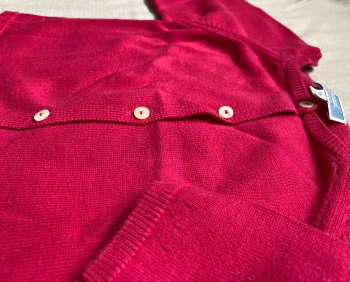 Cardigan/gilet fushia Jacadi 6 mois, coton - photo numéro 2