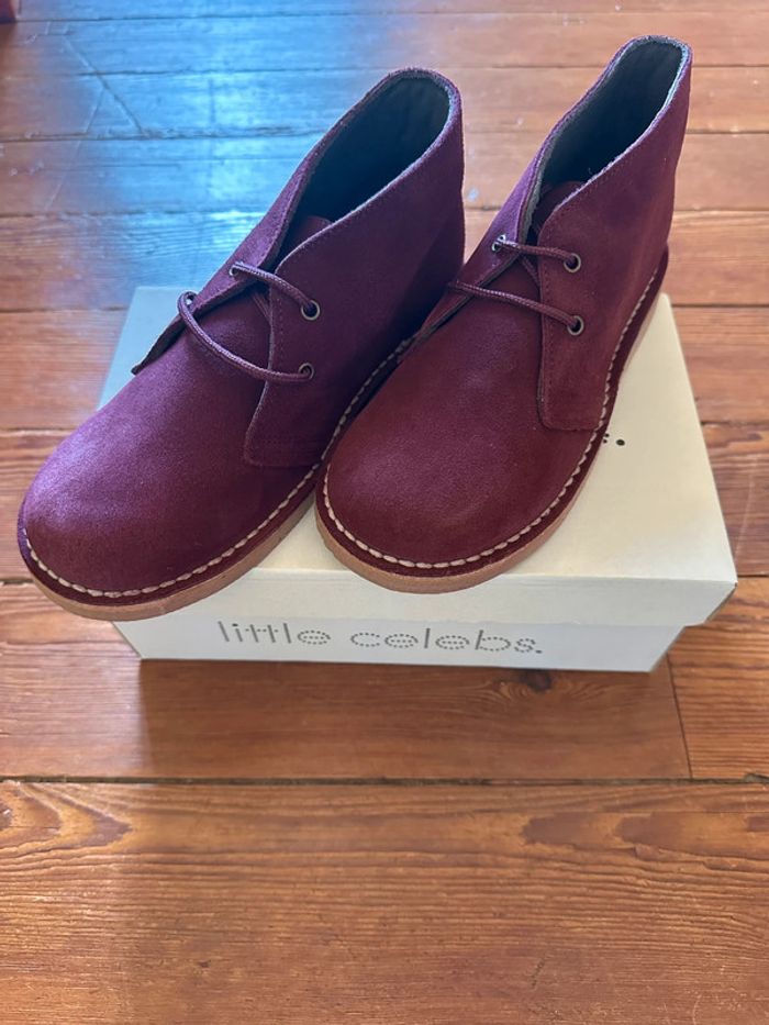 Chaussures à lacets derbies daim Little Celebs 33 violettes