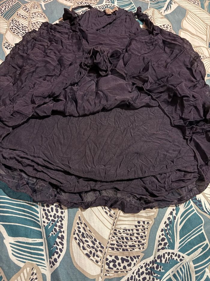 Neuf - Top bleu marine en soie / viscose - Taille unique - photo numéro 2