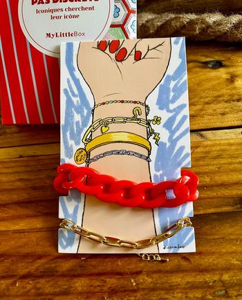 🍁 Ensemble de bracelets doré & rouge – My Little Box – Neuf