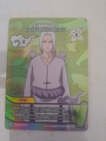 Carte rare A Kimimaro 123/130A  naruto Mythos