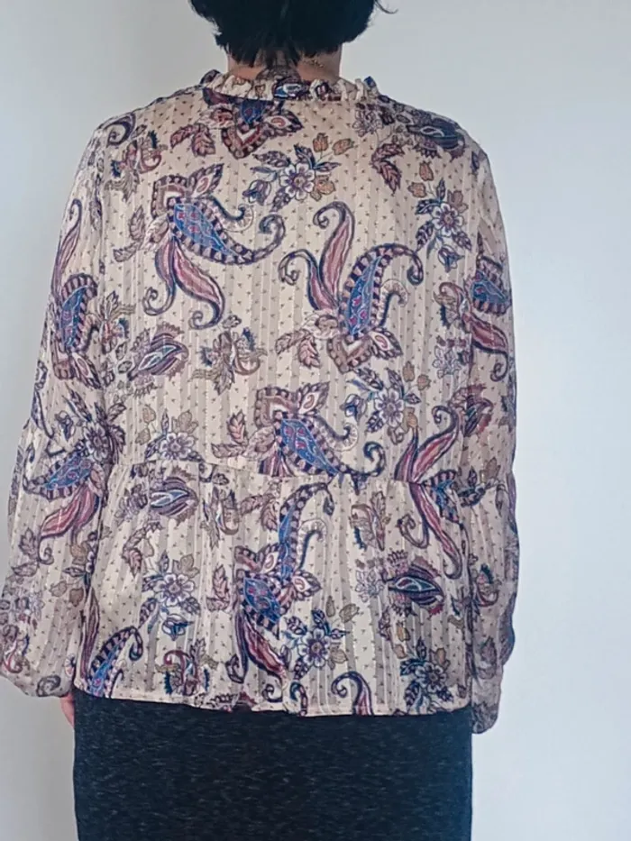 Blouse XL imprimé cachemire plissée - photo numéro 2