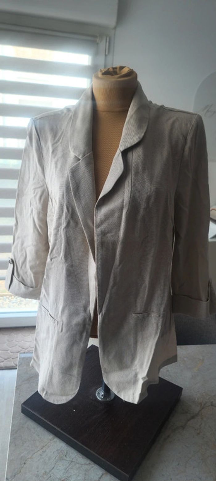 Blazer en lin Vero Moda - Vmjesmilo - Silver Lining - photo numéro 4
