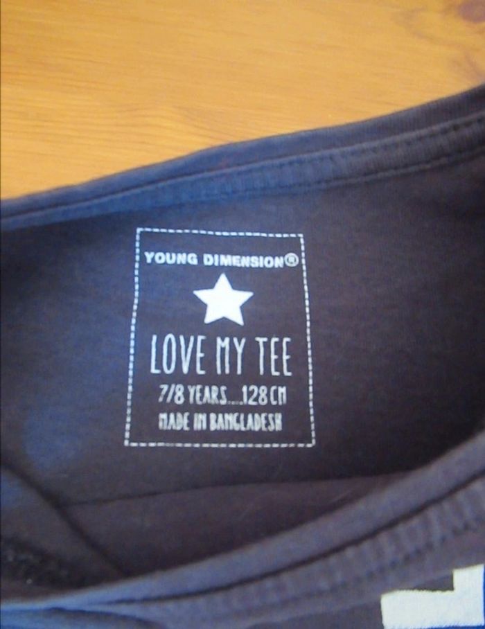 Tee-shirt noir Young Dimension 7/8ans - photo numéro 2