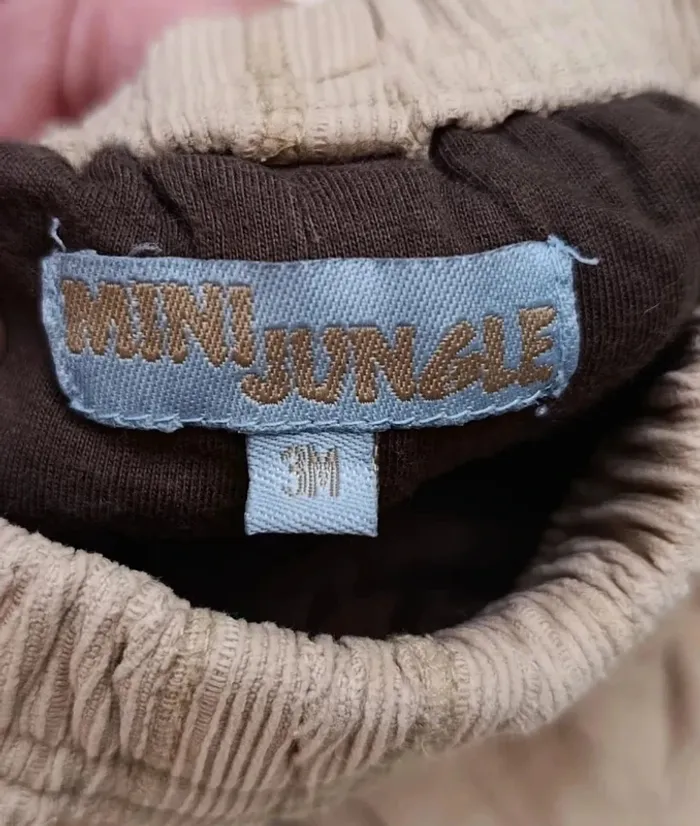Pantalon épais avec doublure marron claire 3 mois Mini Jungle - photo numéro 2