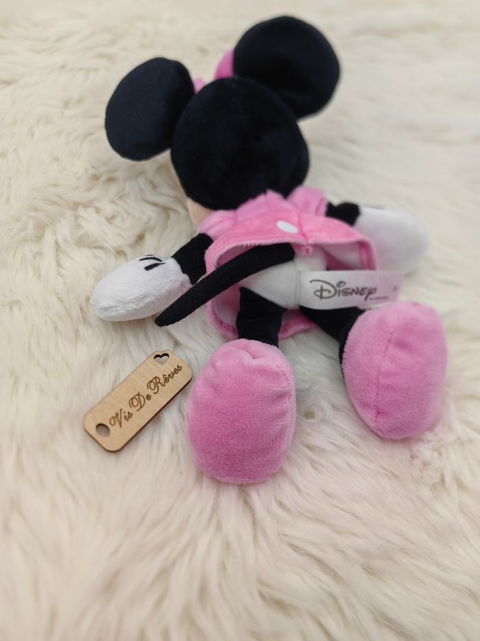 Doudou peluche Minnie robe rose et blanc pois 20 cm - photo numéro 4