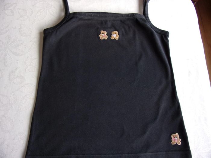 Débardeur noir - oursons - t.L