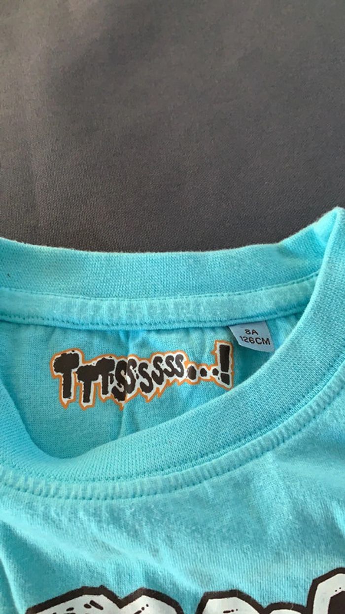 Tee Shirt bleu clair 8 ans Serpent Ttssss - photo numéro 3