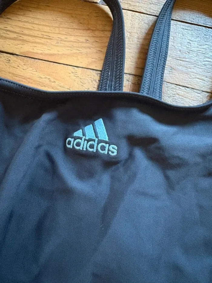 Maillot de bain 1 pièce Adidas gris bleu 44 - photo numéro 3