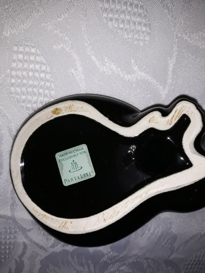 Faby27800 Porte bougie "Partylite" Chaton dormeur en céramique noire pour bougies réchaud - photo numéro 4