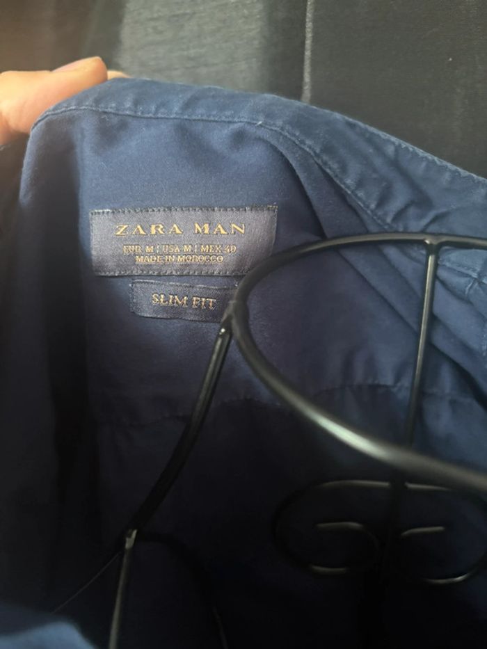 Chemise Zara Man Slim Fit - Taille M - Bleu marine - photo numéro 2