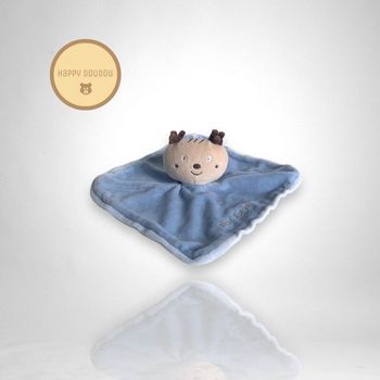 Doudou carré plat écureuil bleu Sucre d'orge DP351