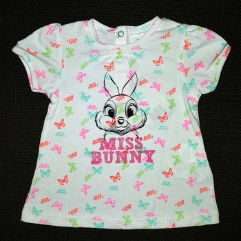 t-shirt bébé 9 mois miss bunny disney blanc