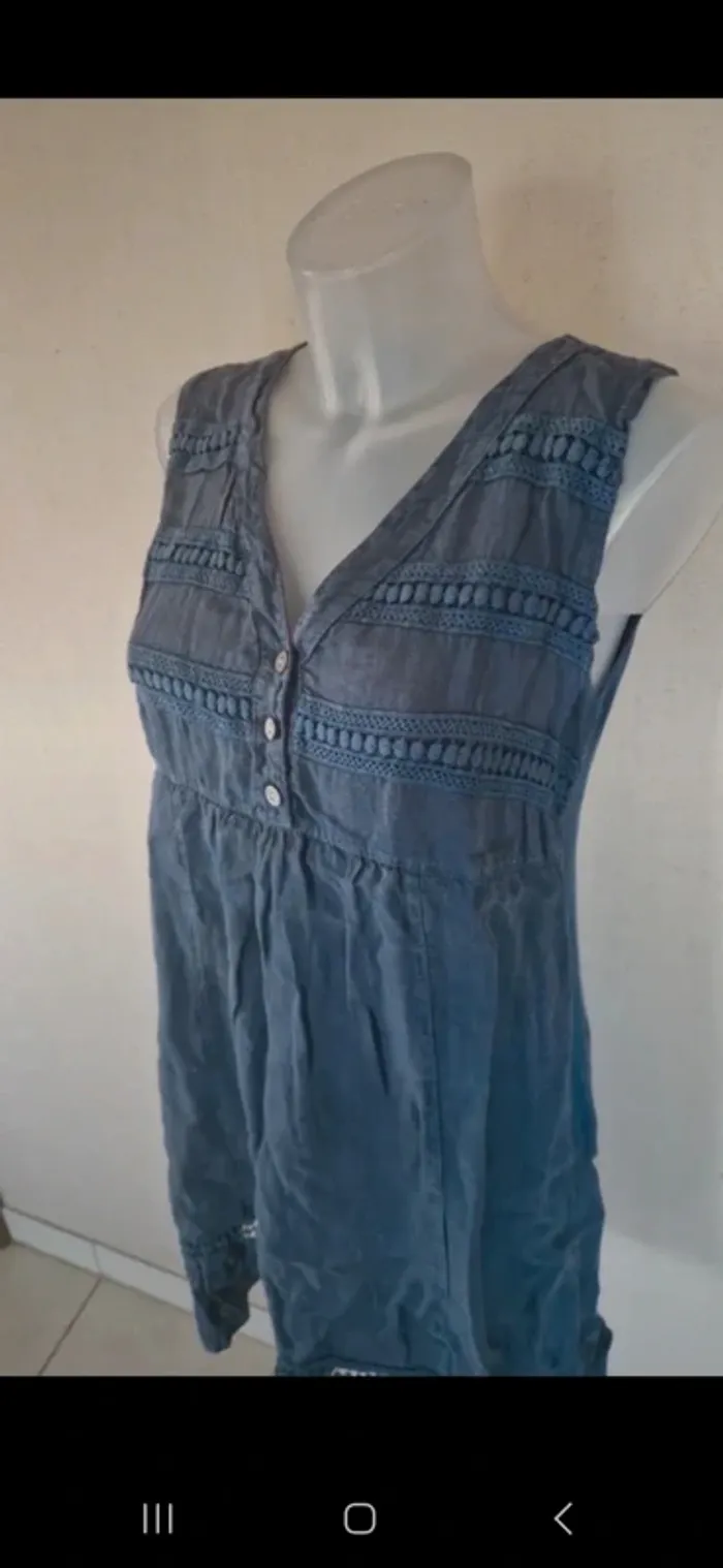 Robe d'été 100 %lin made in italy taille l 🌼 - photo numéro 2