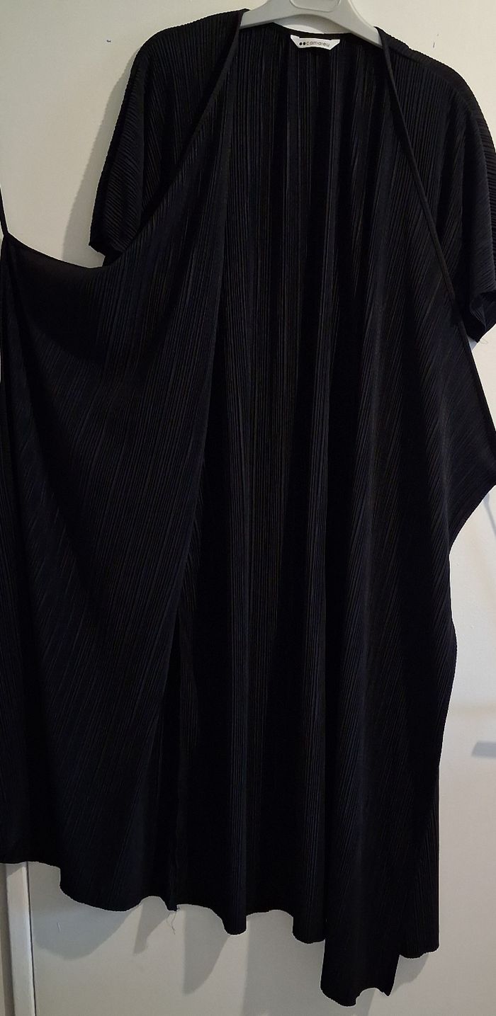 Robe portefeuille mi-longue noire - photo numéro 5