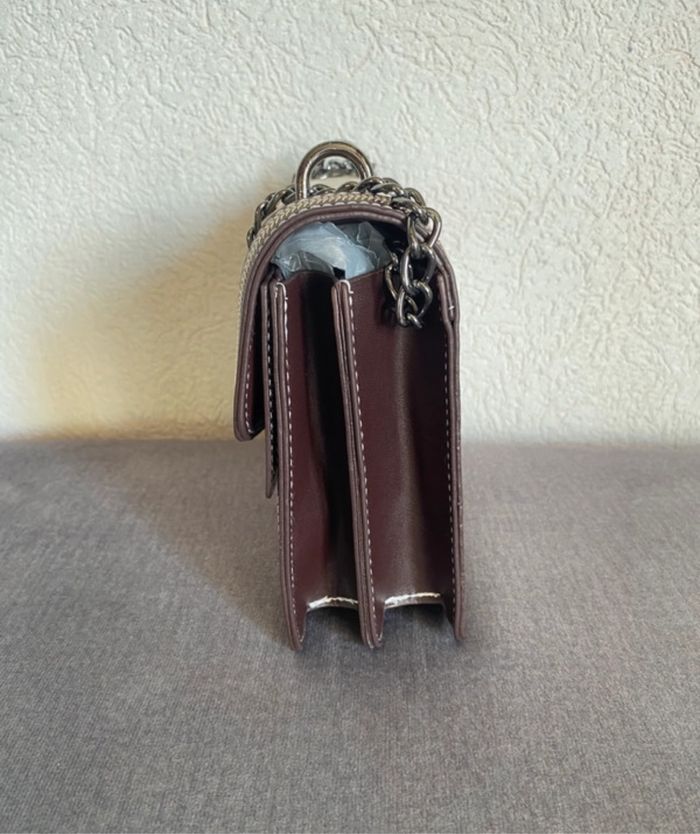 Sac fantaisie écru & marron dorée - photo numéro 6