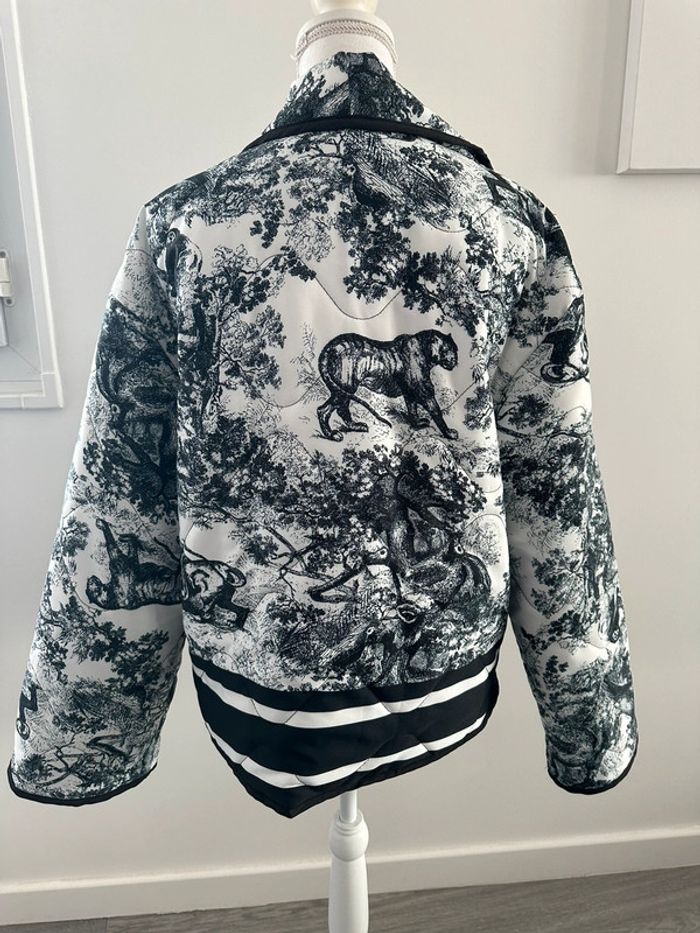 Veste matelassée oversize imprimés tapisserie noire et blanche T38 M - photo numéro 7