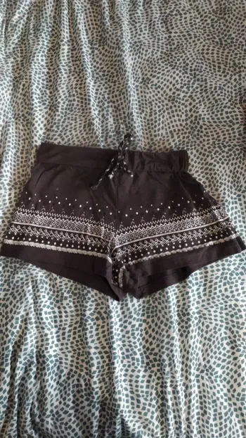 Short de pyjama gris chiné