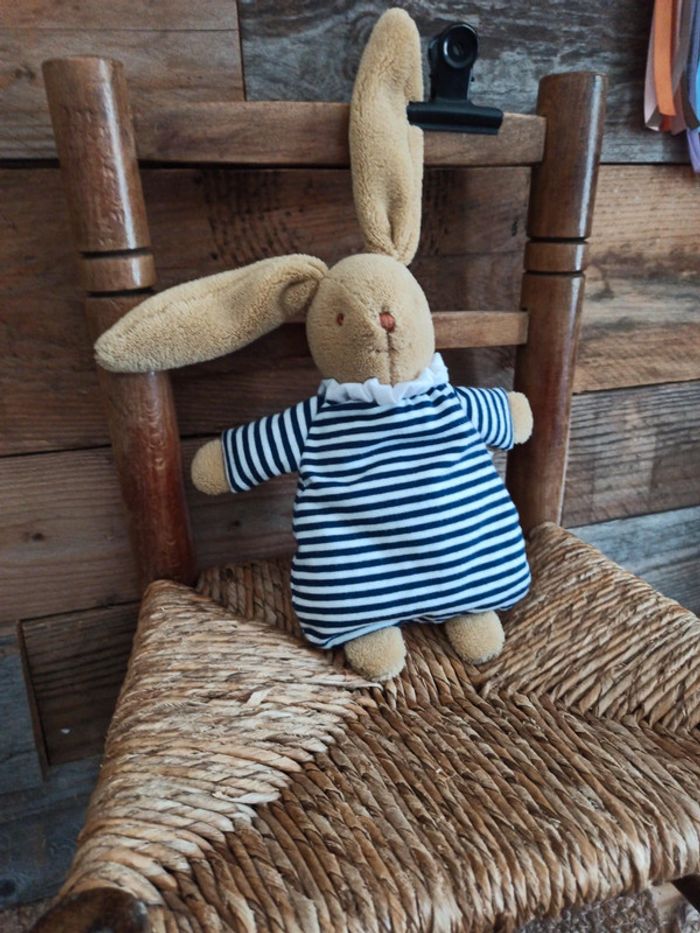 Peluche lapin trousselier hochet tbe - photo numéro 2
