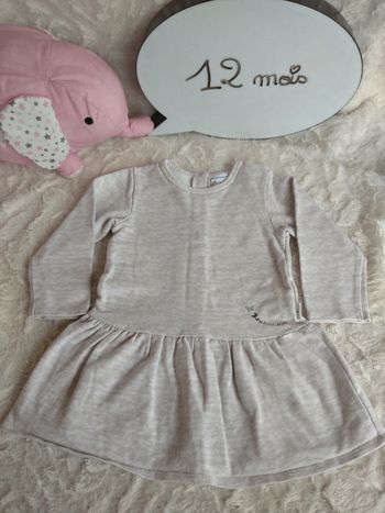 Robe manches longues Fille 12 mois Papillon P'tit bisou