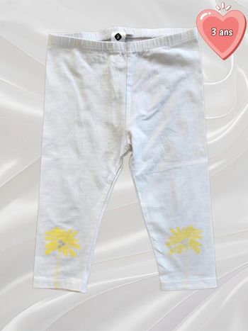 Legging court blanc fille 3 ans
