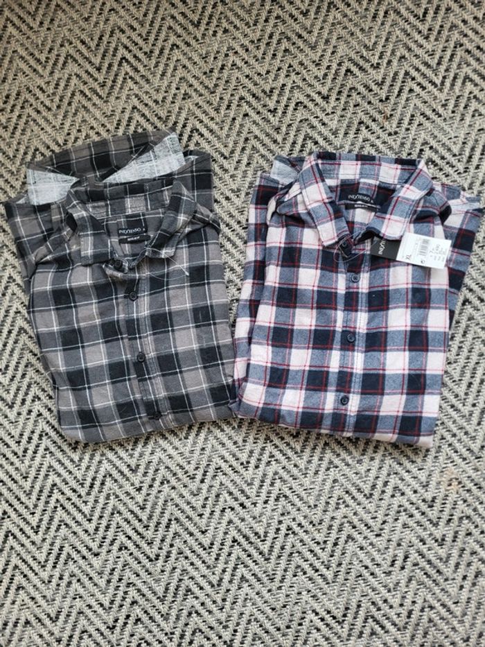 Lot 2 chemises à carreaux taille XL neuves