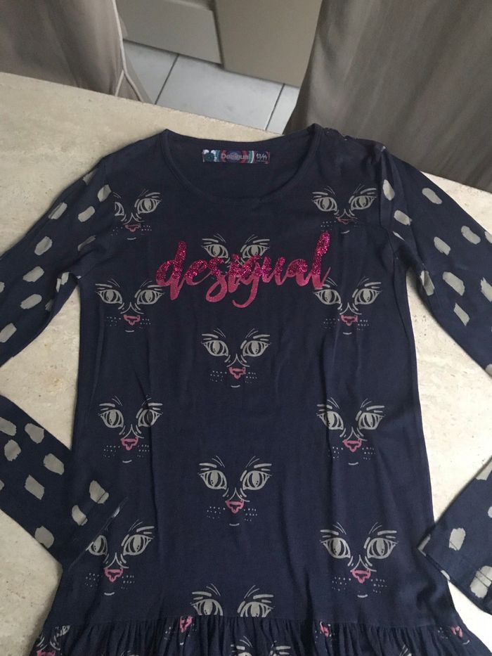 Robe « Desigual » bleue marine imprimée -Taille : 13/14 ans (158/164 cm) - photo numéro 3