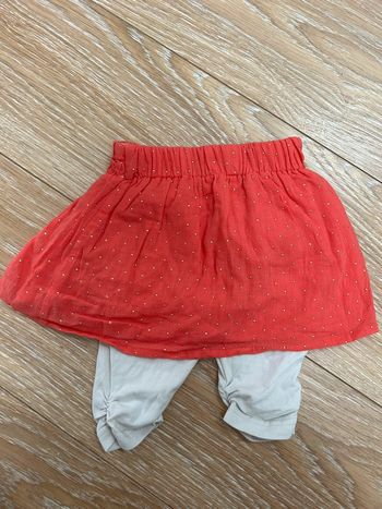 Jupe avec legging rose et beige intégré - sucre d’orge 9 mois neuf