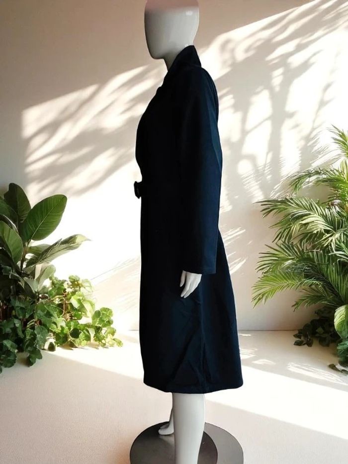 Manteau long col revers marine - photo numéro 3