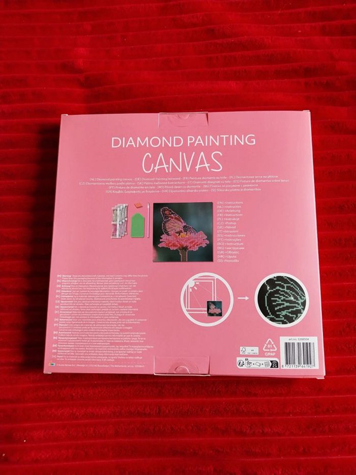 Diamond painting papillon rose - photo numéro 2